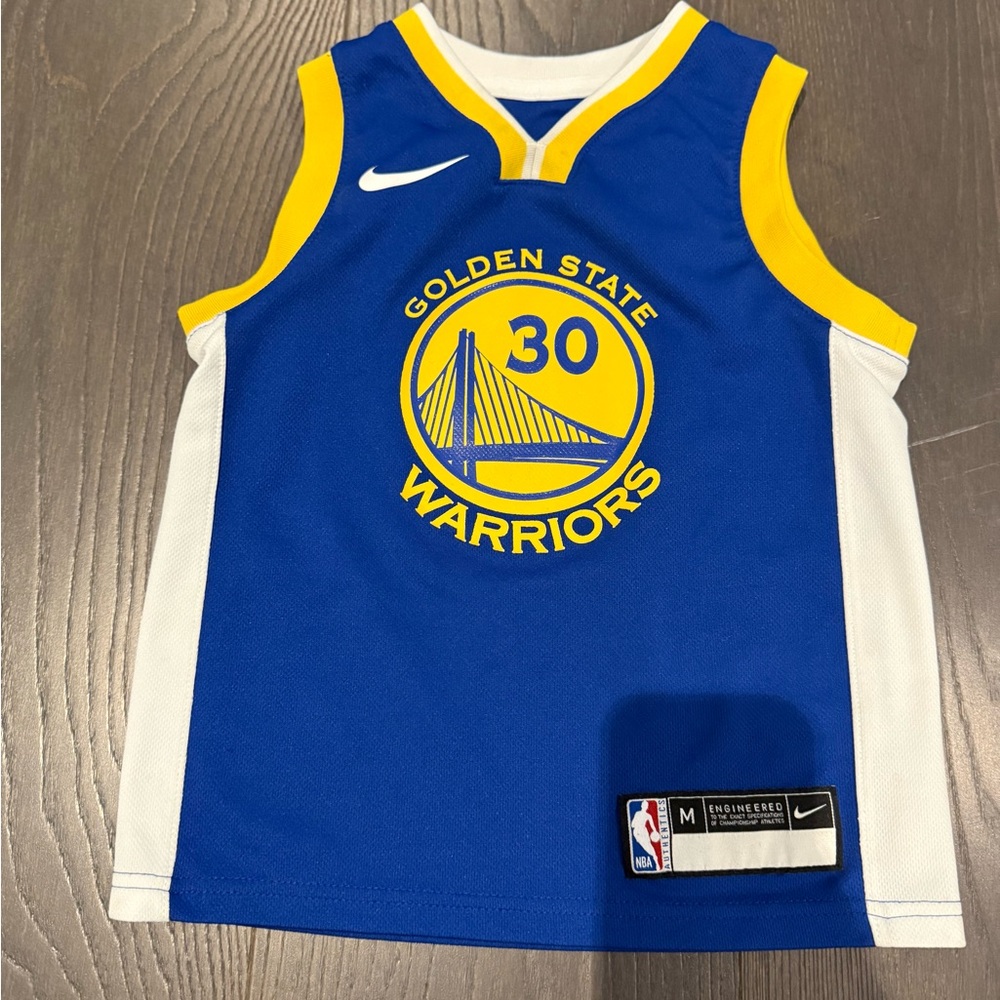 Nike Kids Golden State Warriors Blue and Yellow CURRY Jersey